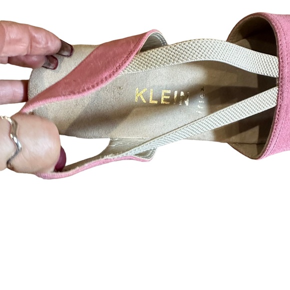 Anne Klein IFlex Sandals Abbey Closed Toe Espadrille Wedge Pink Shoes Size 8.5 - Picture 5 of 11